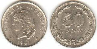 50 Centavos 1941 Moneda Nacional CJ#173